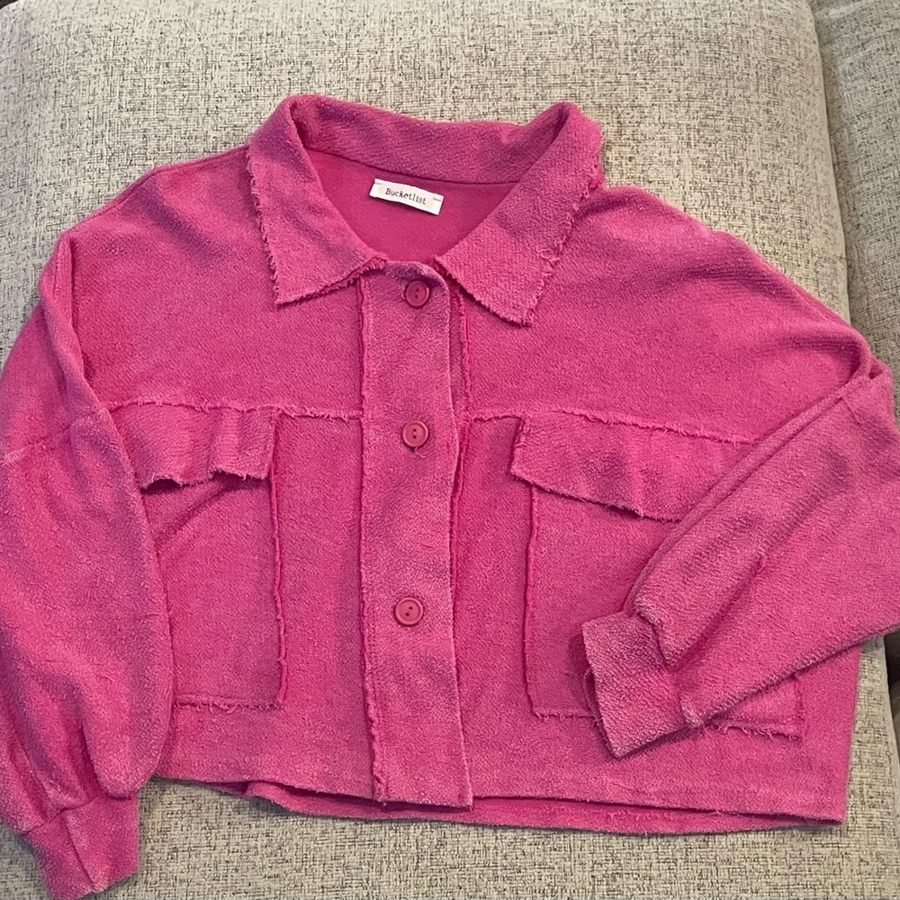 BUCKETLIST Vibrant Pink Collared Shirt/Jacket